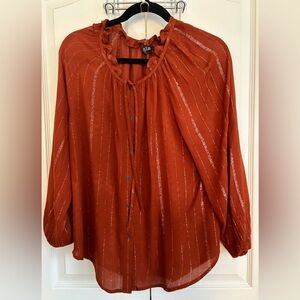 A.N.A WOMEN’S TOP, BURNT ORANGE, SIZE Medium
